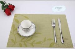 Pvc Placemat,Green Leaf Jacquard