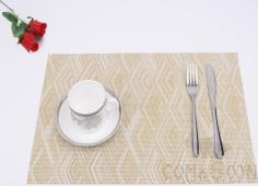 Pvc Placemat, Yellow+White Diamond Jacquard