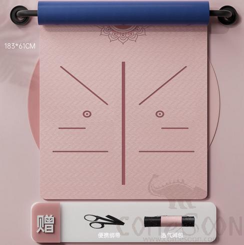 Yoga Mat, Tpe, 183*61cm, With Postural Line