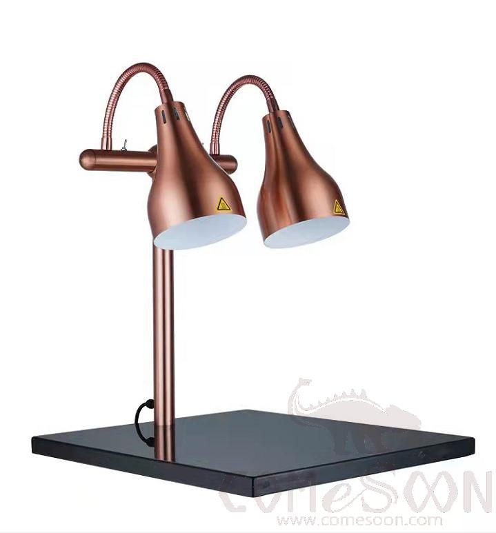 Double Head Single Rod Red Copper Color Warming Table,550*500*645mm,550W