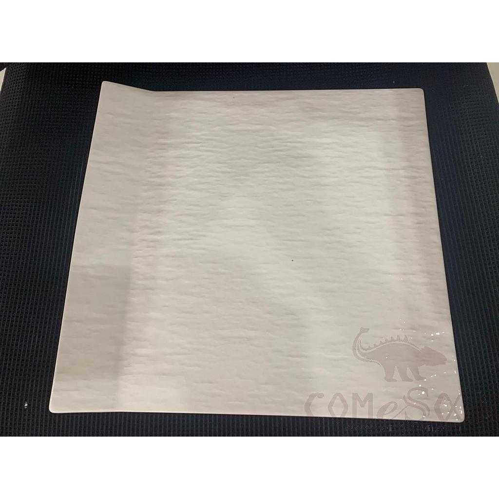 20118 Series 11.25&quot; Square Plate with Warped Edge - Matt White