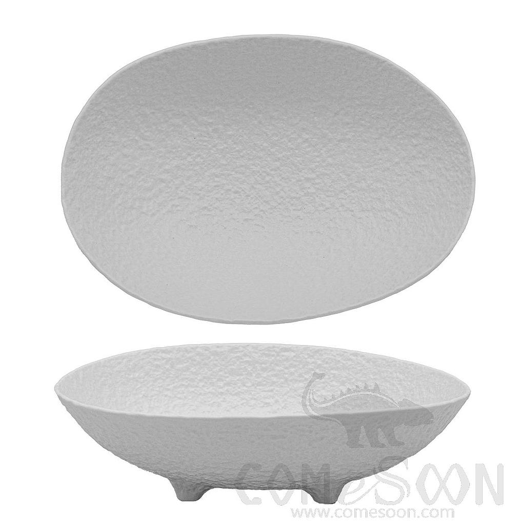 20118 Series 16.25&quot; Four Legged Oval Bowl - Matt White
