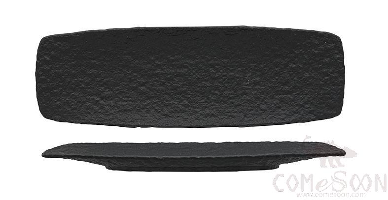20118 Series 13.38&quot; Rectangular Pastry Plate - Matt Black