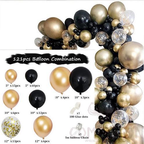 Black Gold Balloon Set, 18*15*0.5cm