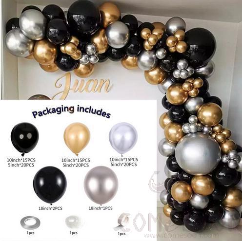 Black And Gold Balloon Set, 18*15*0.5cm