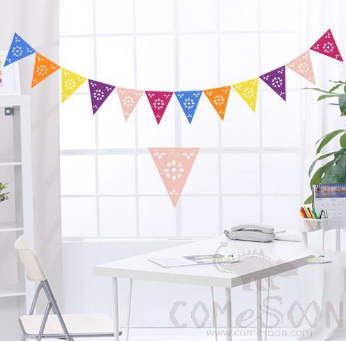 Day of the Dead Theme Party Flower Pull Bunting,Felt Cloth,11*13cm