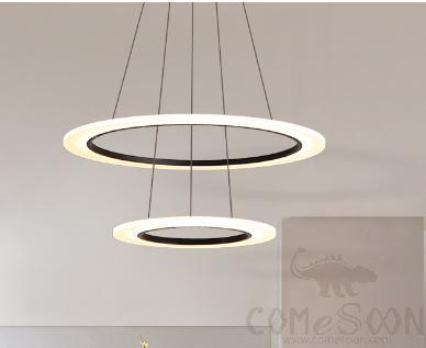 Double Circle Chandelier, Hardware + Acrylic, 60+80Cm