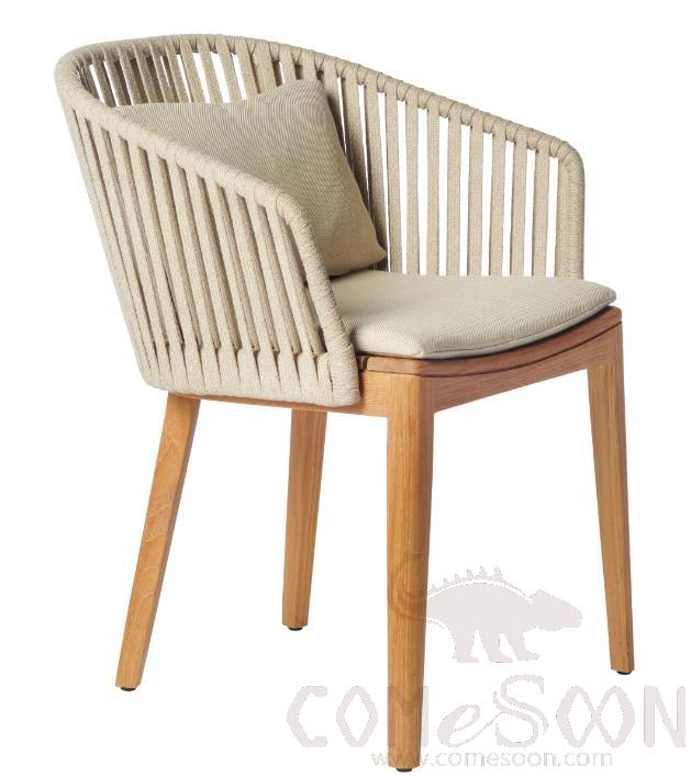 Outdoor Rattan Chair, Teak, 60*62*83Cm