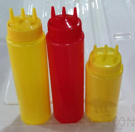 Three Spout Sauce Pot(White/Red/Yellow), 12oz