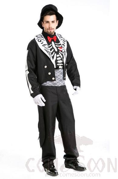 Skeleton Zombie Ghost Costume, Men'S, Unisex