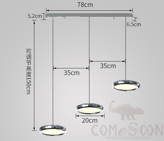 Small Chandelier, High-End Plating + Stainless Steel Chassis, Large Triple 30Cm