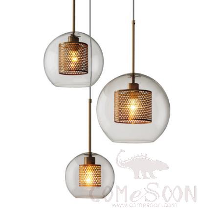 Small Pendant Light, Hardware Electroplating + Glass, Φ200*H390Mm