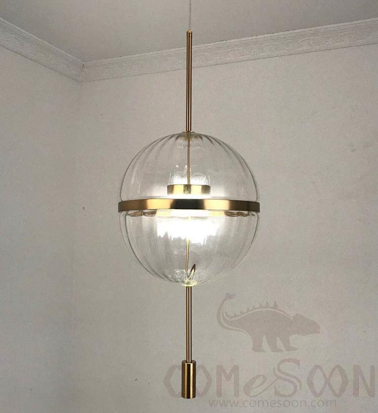 Small Pendant Light, Metal Plating+Glass, D300*H800Mm