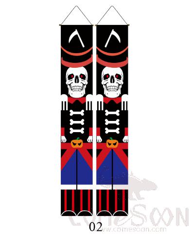 Day Of The Dead Skull Dance Flies The Background Flag,Polyester Cloth,30*180cm