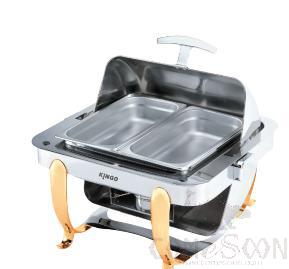 Double Square Chafing Dish With Gilt Legs, 2.1L*2, L500*W470*H420mm