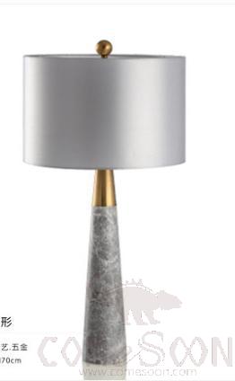 Table Lamp, Marble+Cloth Cover, 350*630Mm