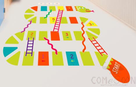 Children's Floor Sticker Interactive Game，L30*W60cm* 4pcs