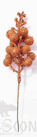 Sequin Berry Skewers, Foam+Plastic, Bronze, 20*5*5Cm