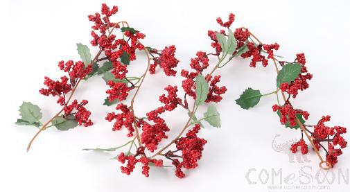 Rattan Simulation Flower,   Foam+Iron Wire, Red, 180*7*7Cm