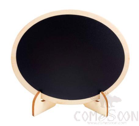 PVC Wood Small Blackboard, Elliptical, 8*10cm