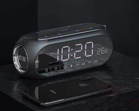 Soaiy Bluetooth Stereo, Alarm Clock Radio, Plastic, 176*65*69mm