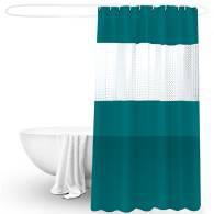 Splicing Shower Curtain-Dark Green,PEVA,L180*W200cm