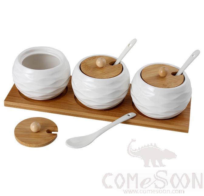 Sauce Pots Set W/ Stand，L28.5*W9.5*H8cm