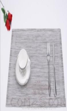 Hot Pressed Edge Pvc Placemat,Silver Twill Jacquard 28*43*0.1cm