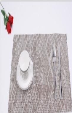 Hot Pressed Edge Pvc Placemat, Coffee+White Vanilla Jacquard 28*43*0.1cm