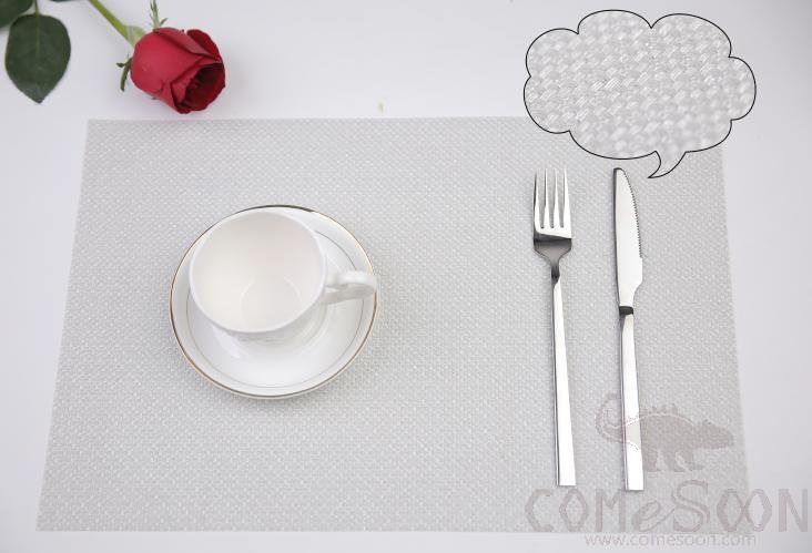 Hot Pressed Edge Pvc Placemat,Silver Covered With Sequins 28*43*0.1cm