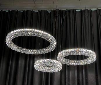 Crystal Chandelier, Stainless Steel + Crystal, L60*H150Cm