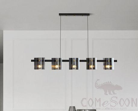 Art Chandelier, Full Copper + Electroplated Glass, 120*5*18Cm