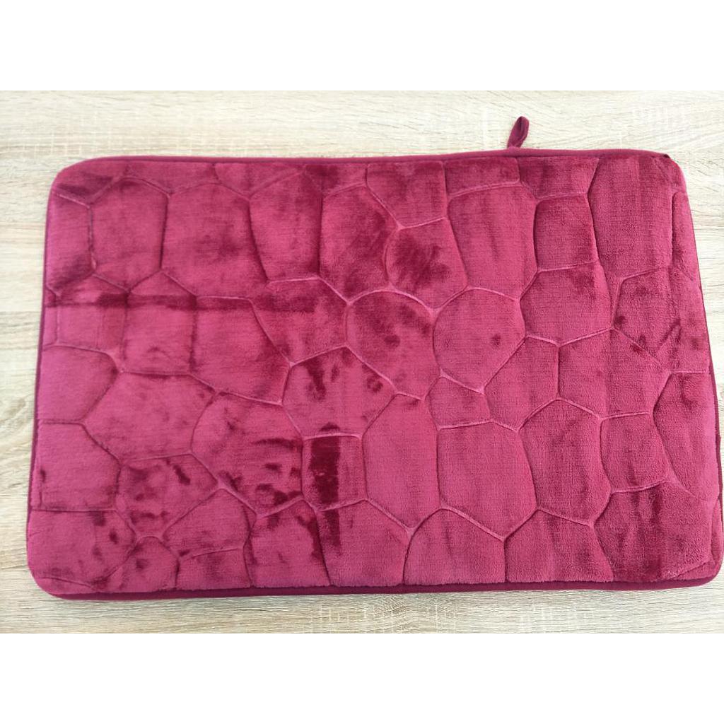 Deep Stone Pattern Floor Mat-Wine Red,Dacron,45*70cm