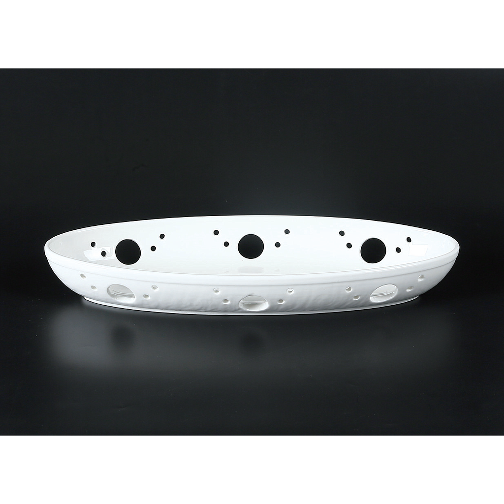 24.5&quot; Stone Grain Oval Long Plate Holder