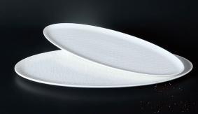 21.25&quot; Stone Grain White Striped Plate