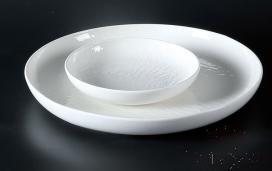 12&quot; Stone Grain Folded Rim Deep Plate