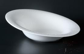 14&quot; Stone Grain Folded Rim Bevelled Bowl