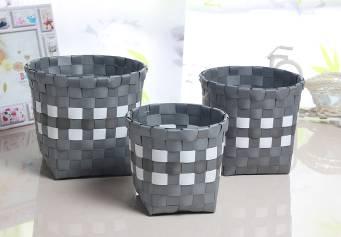 Three-Piece Round Basket-Gray,PP,Small:12*12*12cm
Medium:14*14*13cm
Large:16*16*14cm