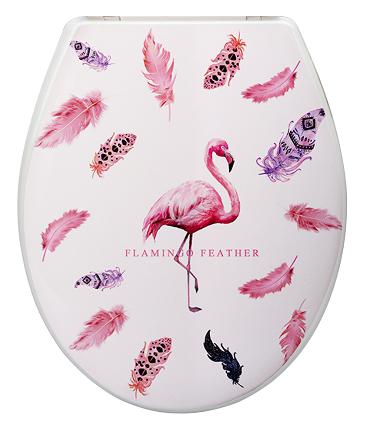 Printed Slow Down Toilet Seat Cover-Flamingo,PP,34*45cm