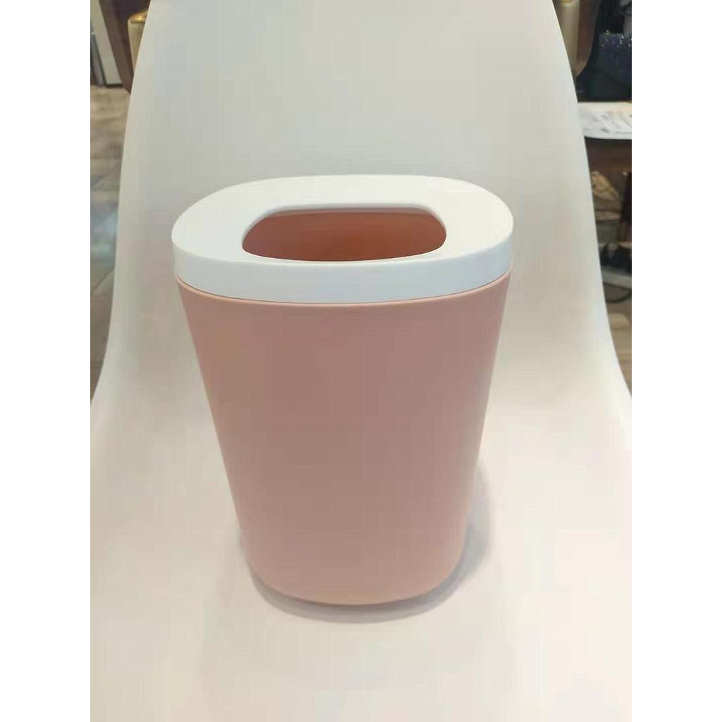 6468 Square Trash Bin-Light Pink,PP,12*12*25cm