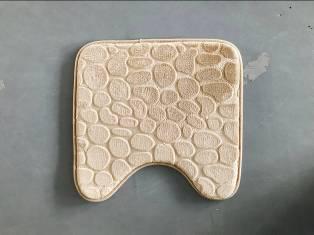 Stone Grain Toilet Mat-Beige,Dacron,45*45cm