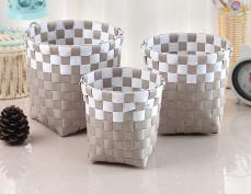 Round Basket Three-Piece Set-Beige,Polypropylene,Small:21*10*6.5cm
Medium:23.5*14*7cm
Large:26*16*8cm