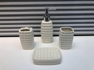 Ceramic Monochrome Four-Piece Set-White,Ps,17*10.5*12