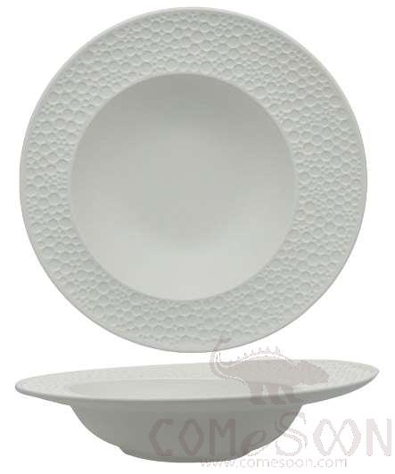 1501 Series - 9.25&quot; Ice Pattern Soup Plate - Frosted White