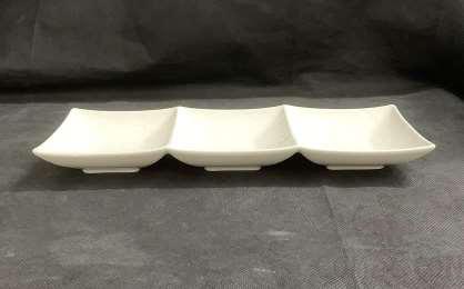 20118 Series - 12&quot; Three Compartment Tray - Matt White