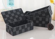 Basket Three-Piece Set-Black,Polypropylene,Small:21*10*6.5cm
Medium:23.5*14*7cm
Large:26*16*8cm