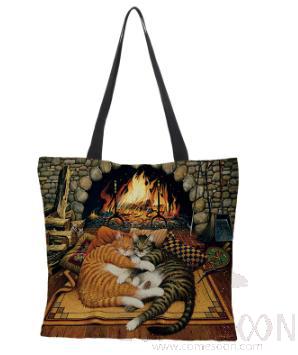 Oil Painted Cat  Bag, Mao -46