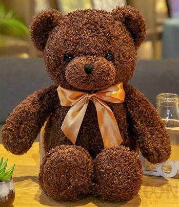 Bow Tie Dark Brown Teddy Bear, 40cm