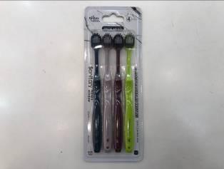4 Toothbrushes (Dark Green, Wine Red, Light Pink, Green),PP+Pbt,9*24cm