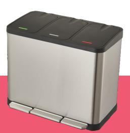 Pedal Bin-45L(15+15+15L)，410 stainless steel